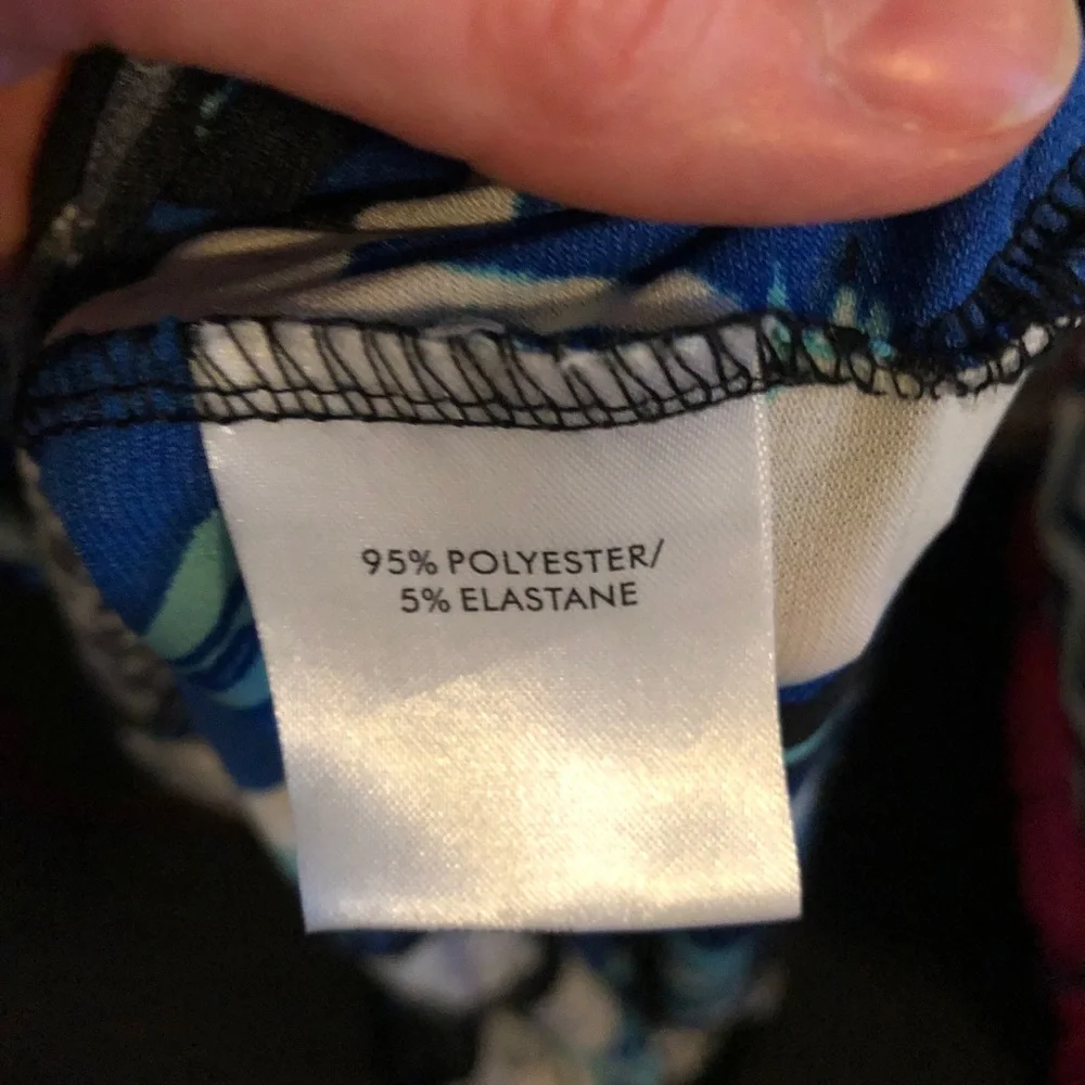 Size 16  - Crossroads Printed Ruffle Maxi Dress blue, black, teal with white - Picture 9 of 10